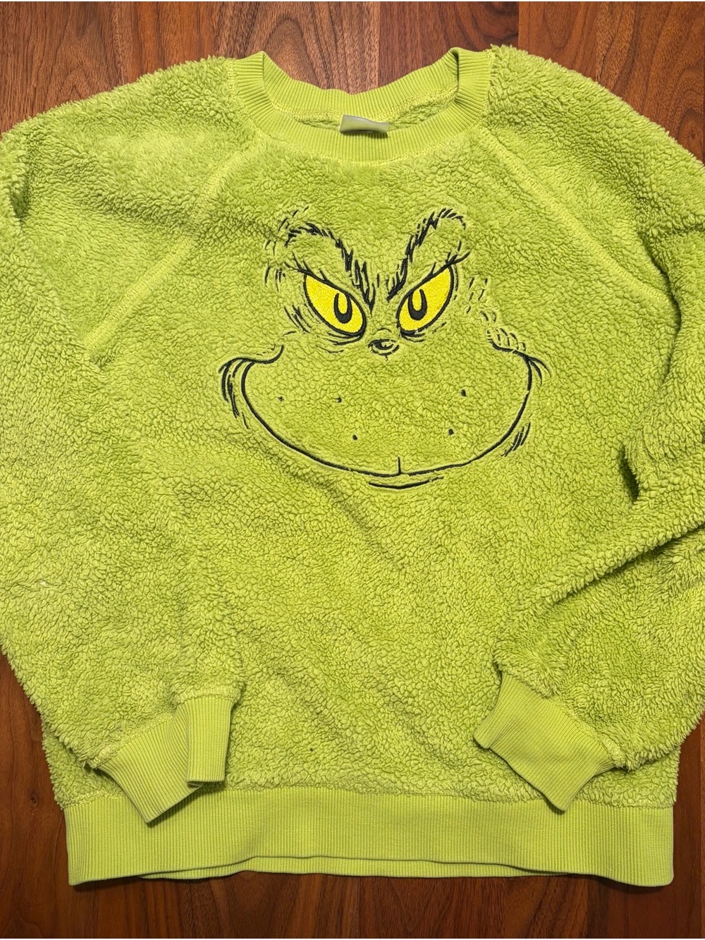 Hanna Andersson Grinch Fuzzy Crewneck Sweatshirt US 10 / 140 cm